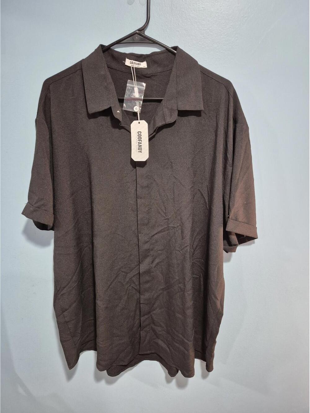 COOFANDY Men's Casual Polo Shirt, Size 2XL, Black